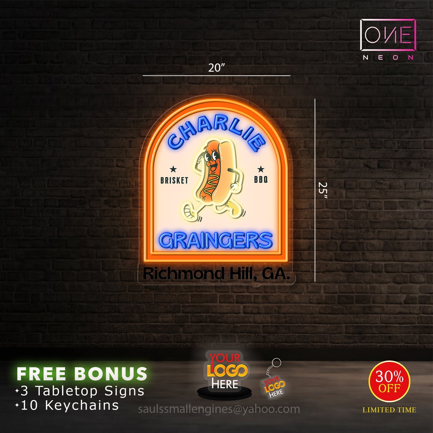 CHARLIE | LED Neon Sign (waterproof)