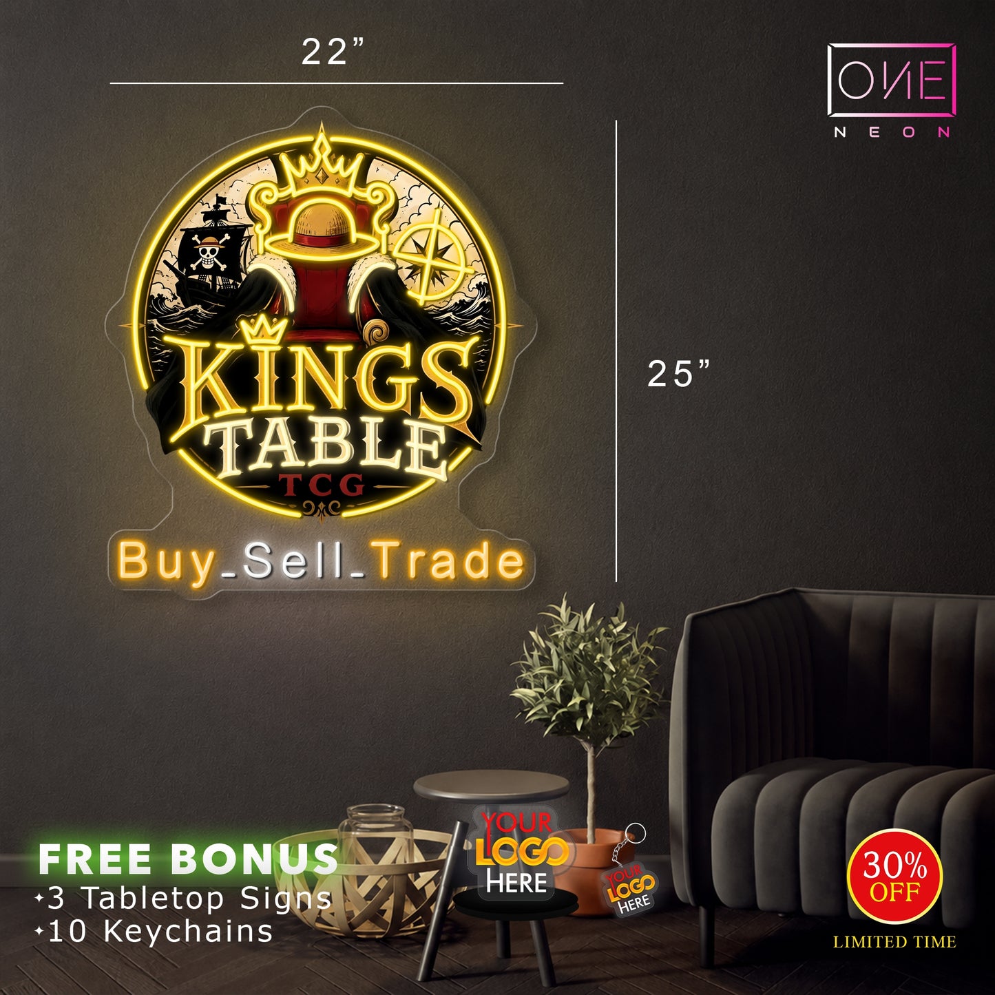 KINGS TABLE | LED Neon Sign (Battery)