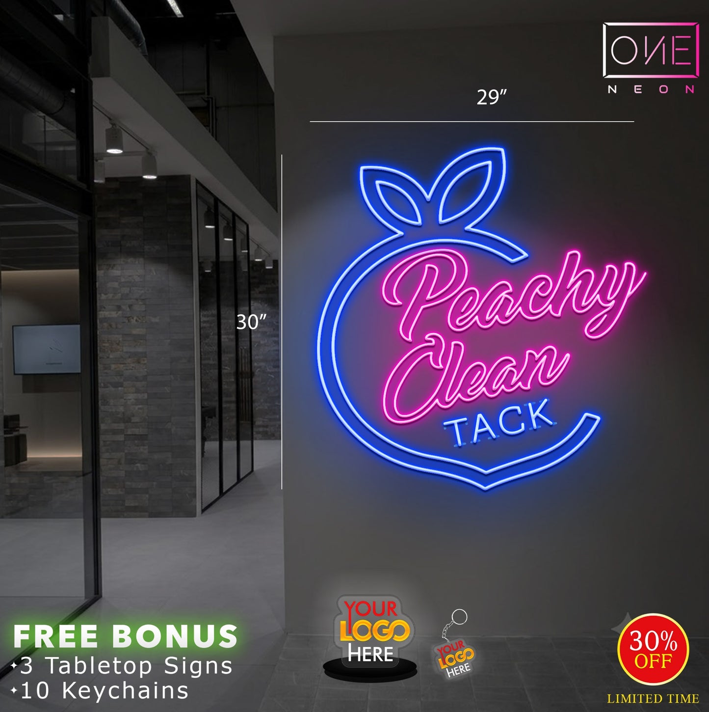 Peachy Clean TACK | LED Neon Sign