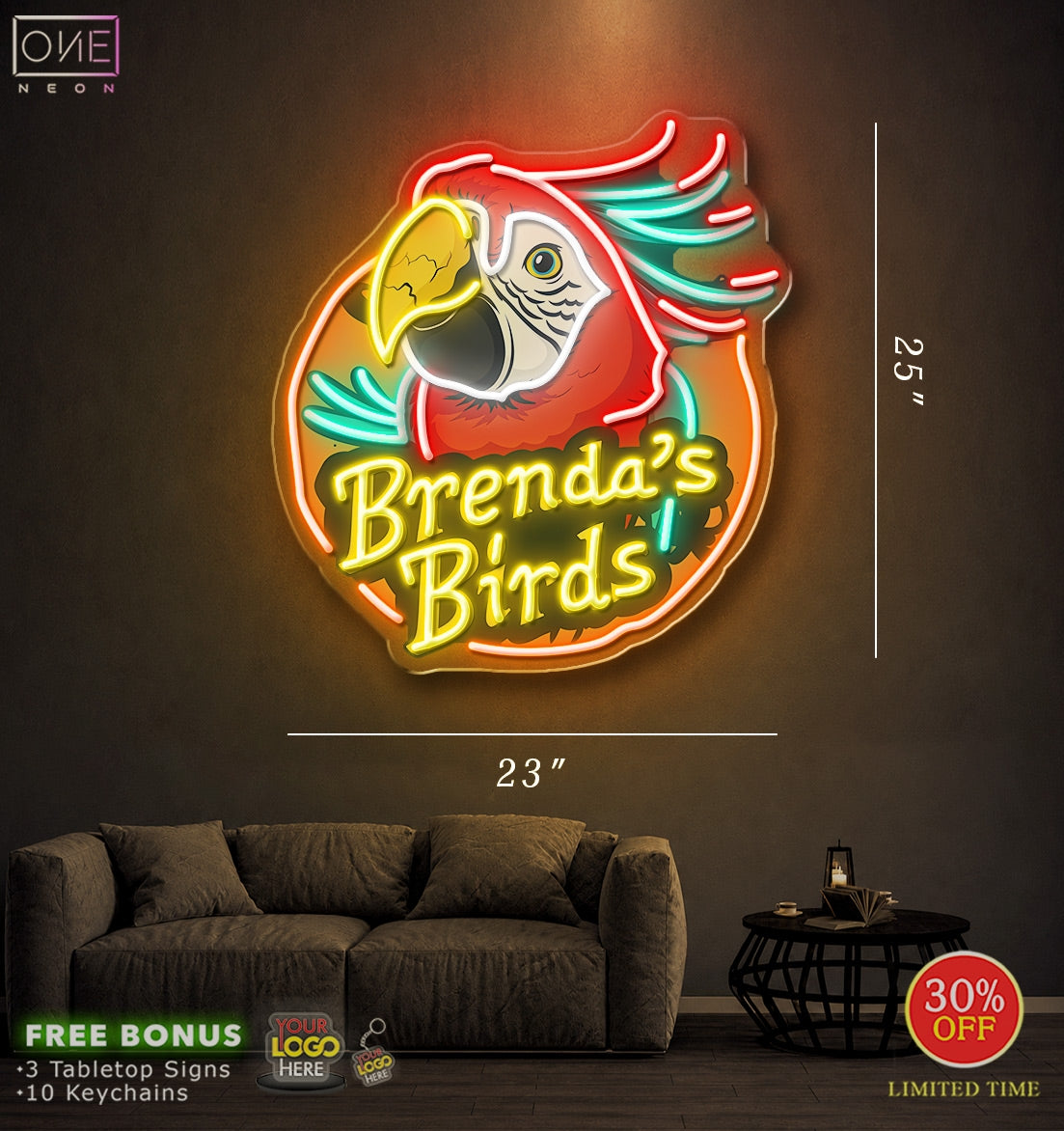 Brenda's Birds | LED Neon Sign