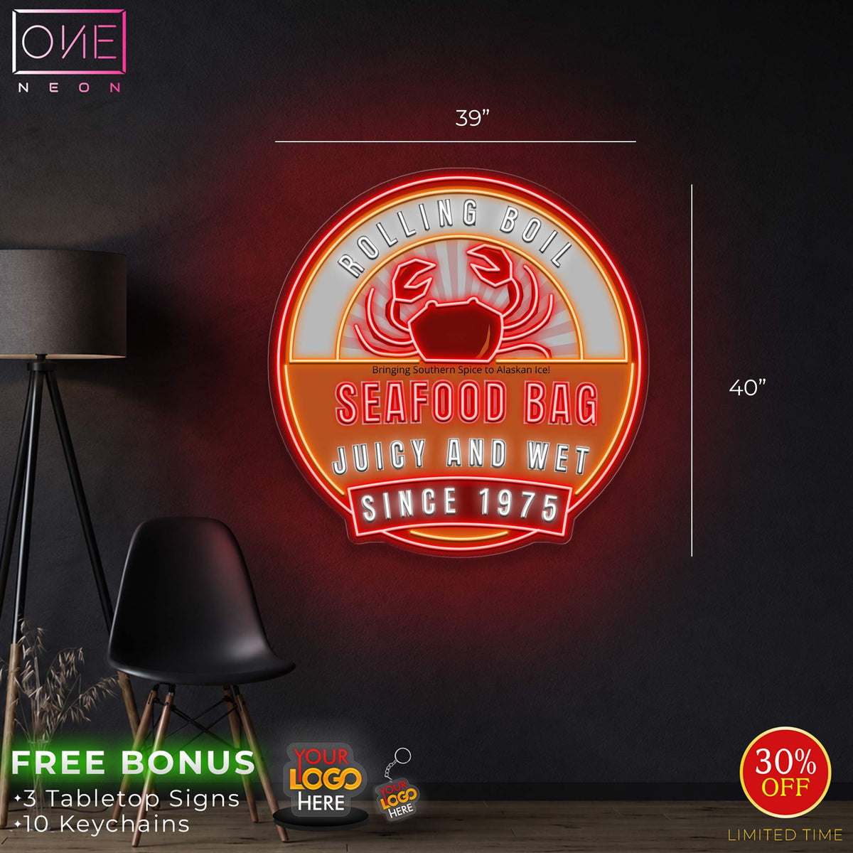 SEAFOOD BAG | LED Neon Sign