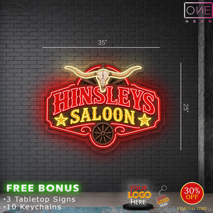 HINSLEYS SALOON | LED Neon Sign