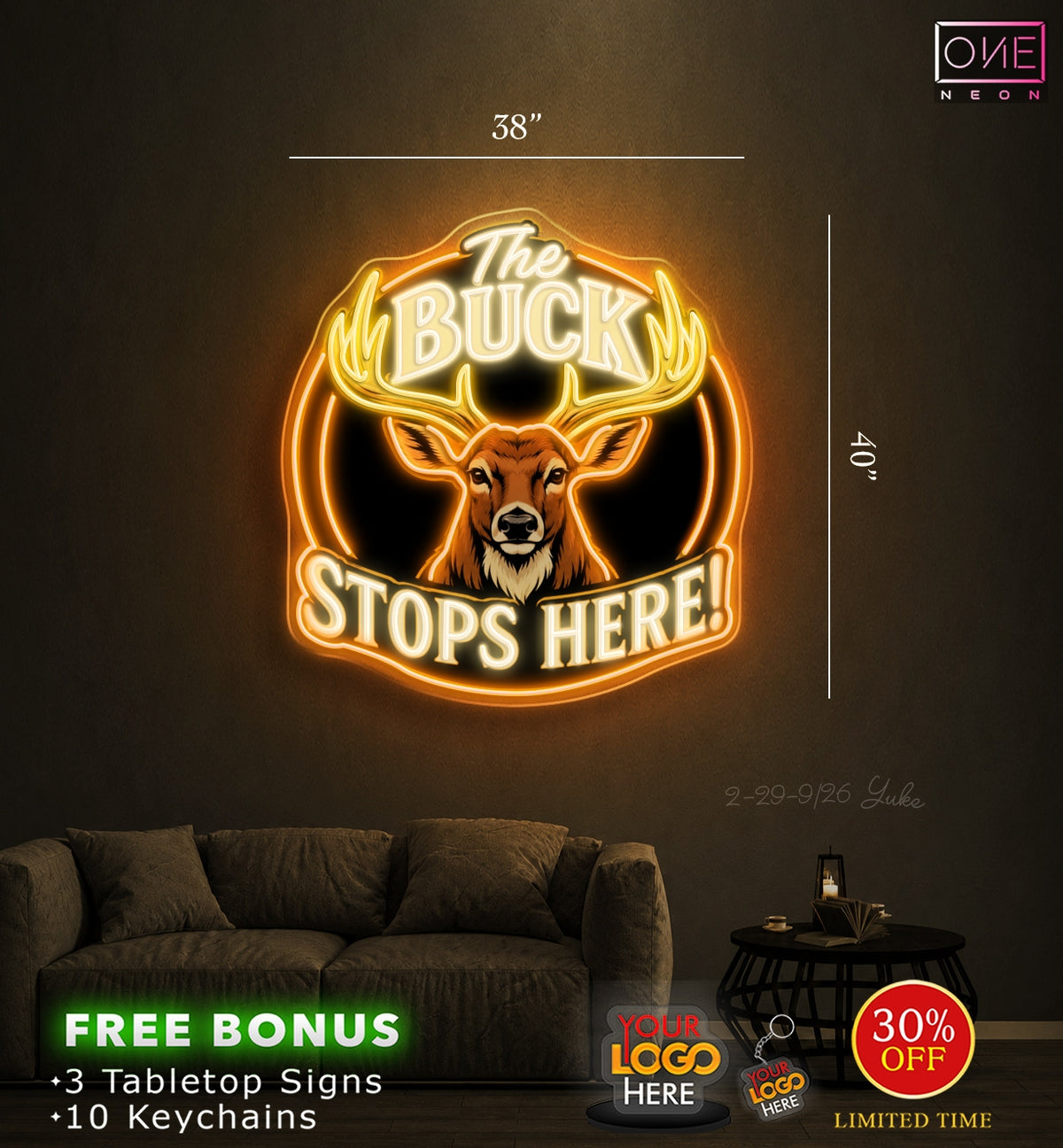THE BUCK STOPS HERE! | LED Neon Sign