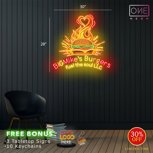 BIGMIKE'S BURGERS FUEL THE SOUL LLC| Led Neon Sign