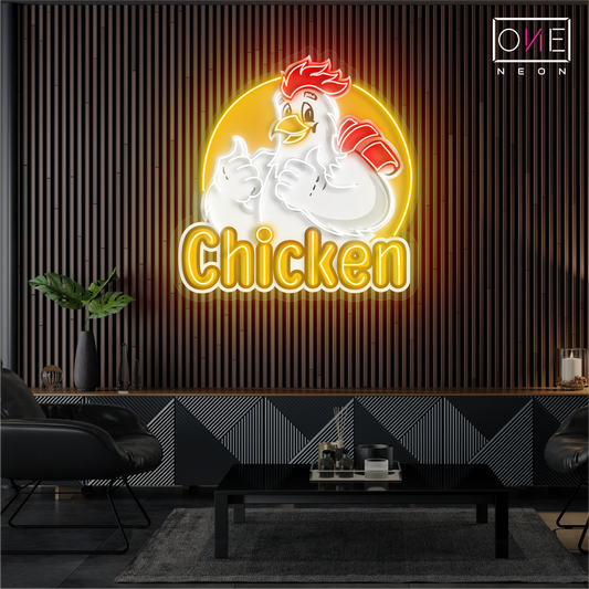 Clucky's Chicken Artwork Led Neon Sign