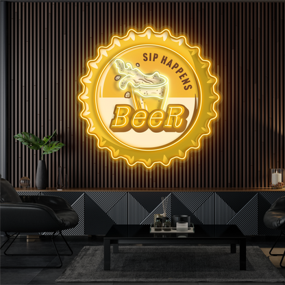 Sip Happens Beer Artwork Led Neon Sign