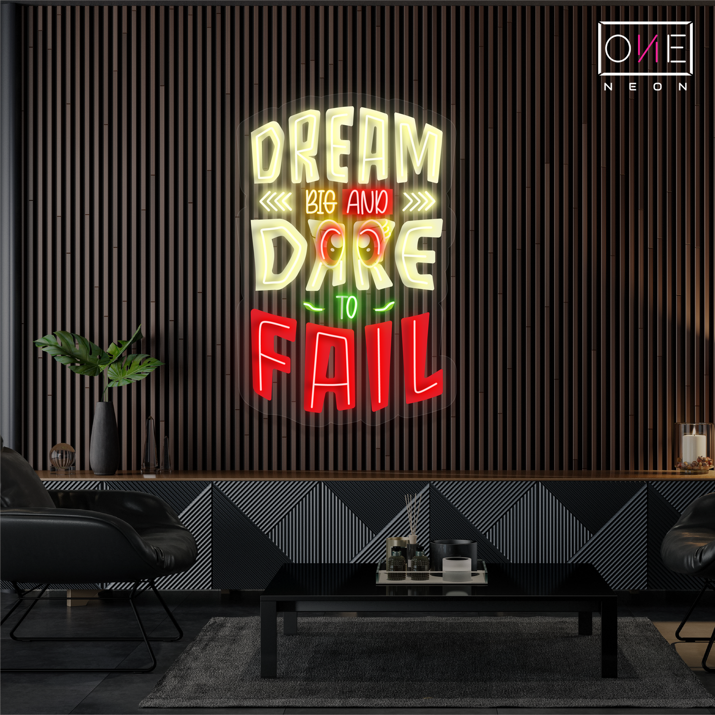 Dream Big and Dare to Fail Artwork Led Neon Sign