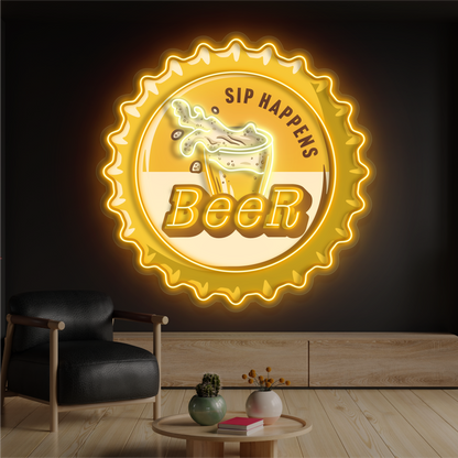 Sip Happens Beer Artwork Led Neon Sign