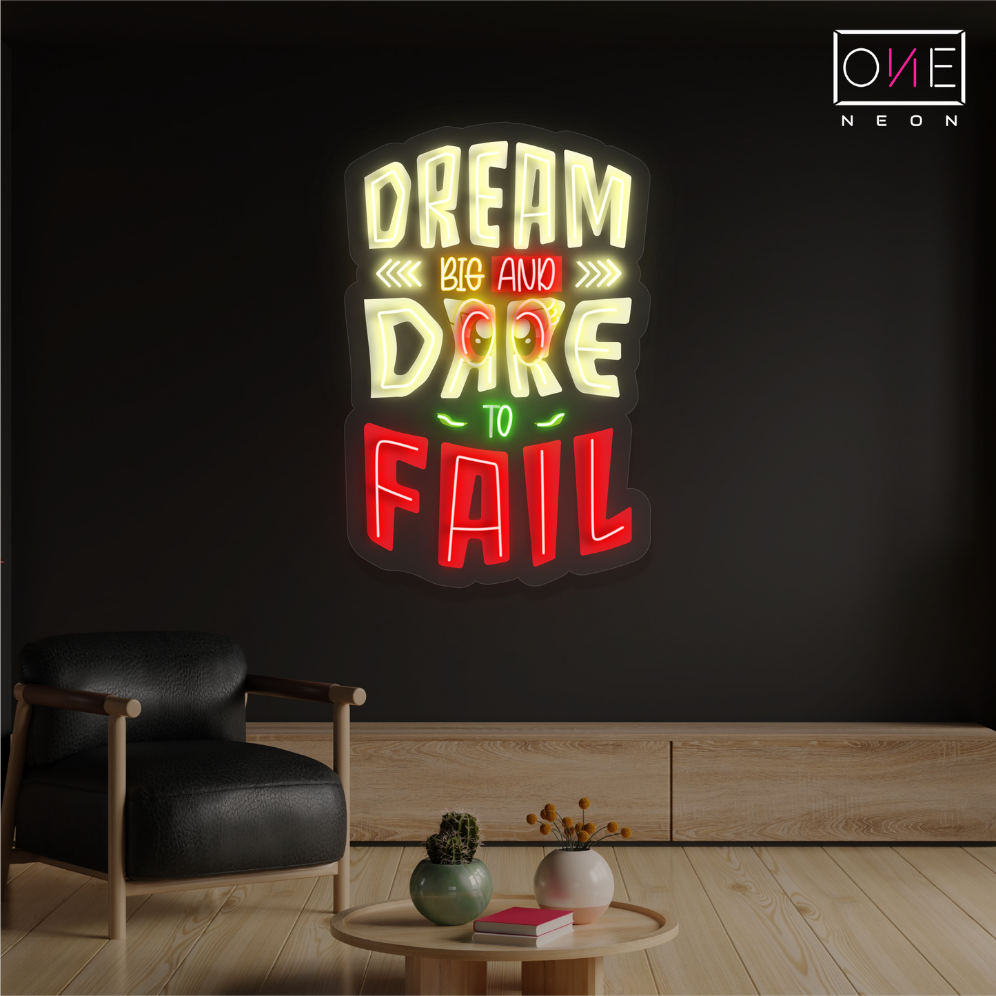 Dream Big and Dare to Fail Artwork Led Neon Sign