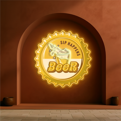 Sip Happens Beer Artwork Led Neon Sign