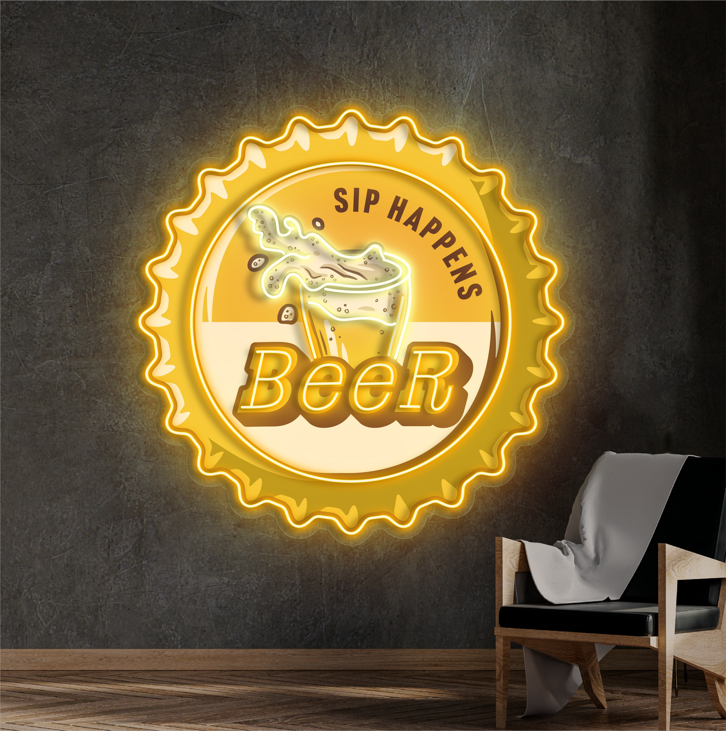 Sip Happens Beer Artwork Led Neon Sign