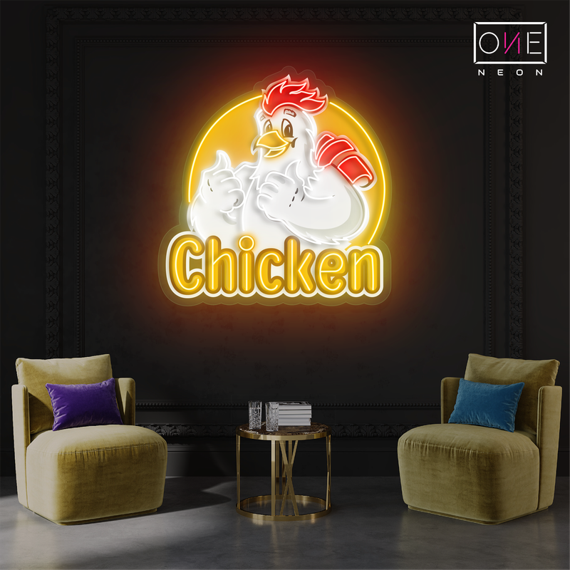 Clucky's Chicken Artwork Led Neon Sign