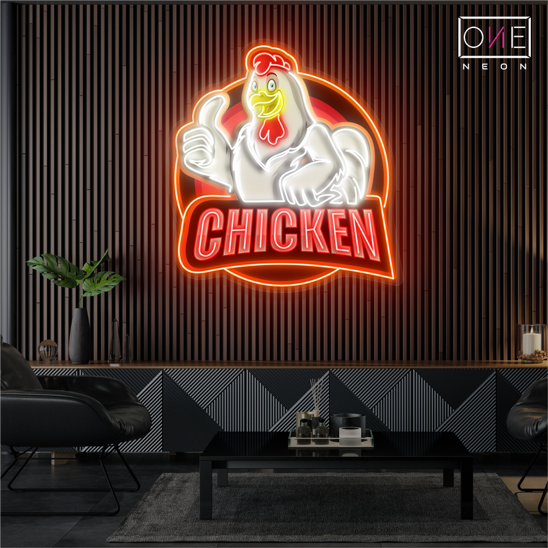 Custom Chicken Artwork Led Neon Sign