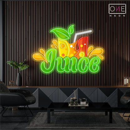 Fresh Juice Splash Artwork Led Neon Sign