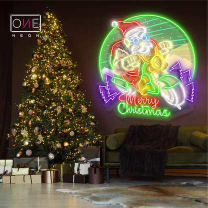 Santa's Christmas Ride Artwork Led Neon Sign