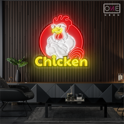 Chicken Artwork Led Neon Sign