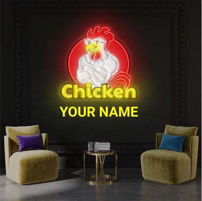 Chicken Artwork Led Neon Sign