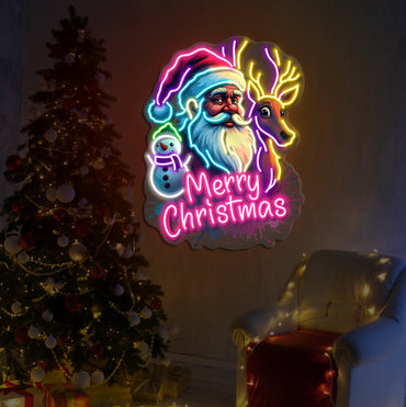 Santa Merry Christmas Artwork LED Neon Sign