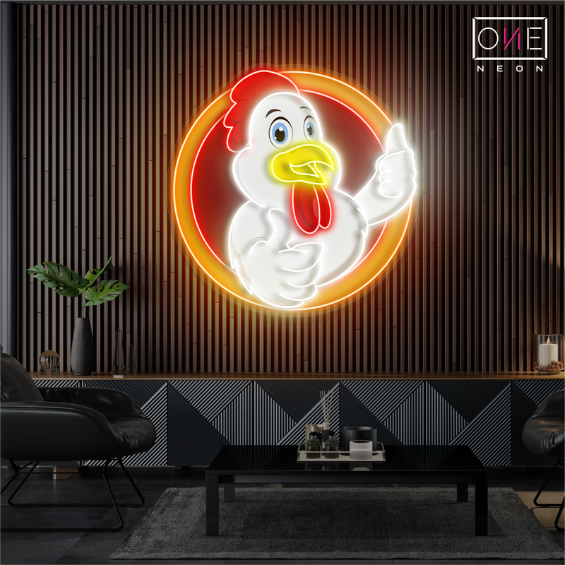 Thumbs Up Chicken Artwork Led Neon Sign