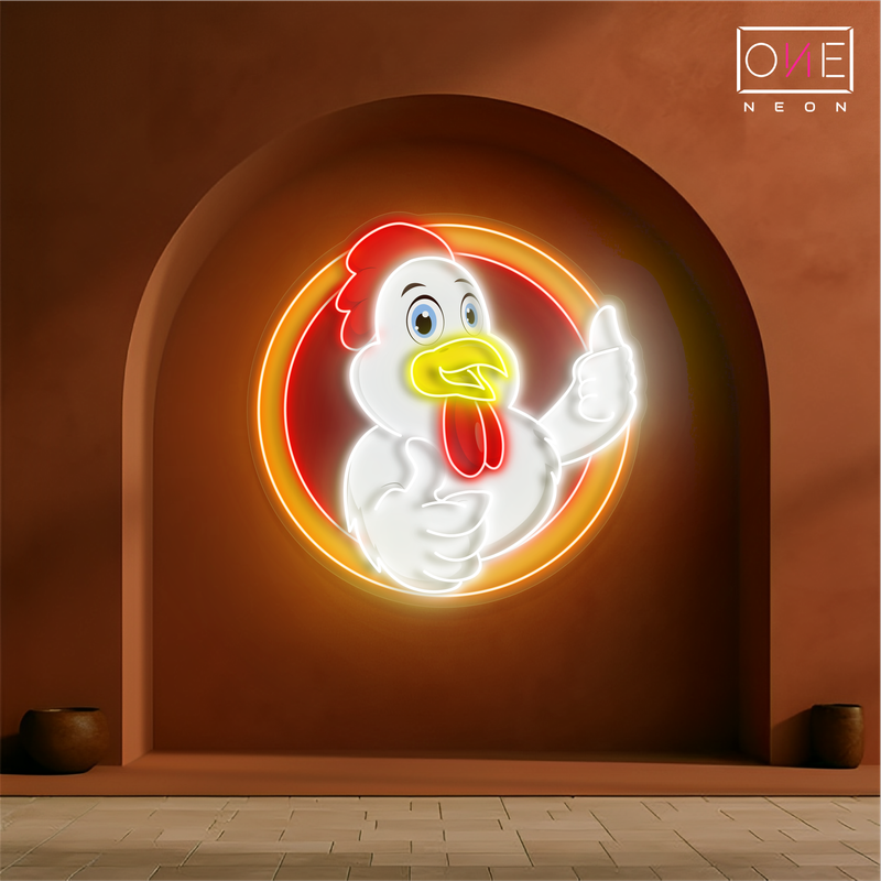 Thumbs Up Chicken Artwork Led Neon Sign