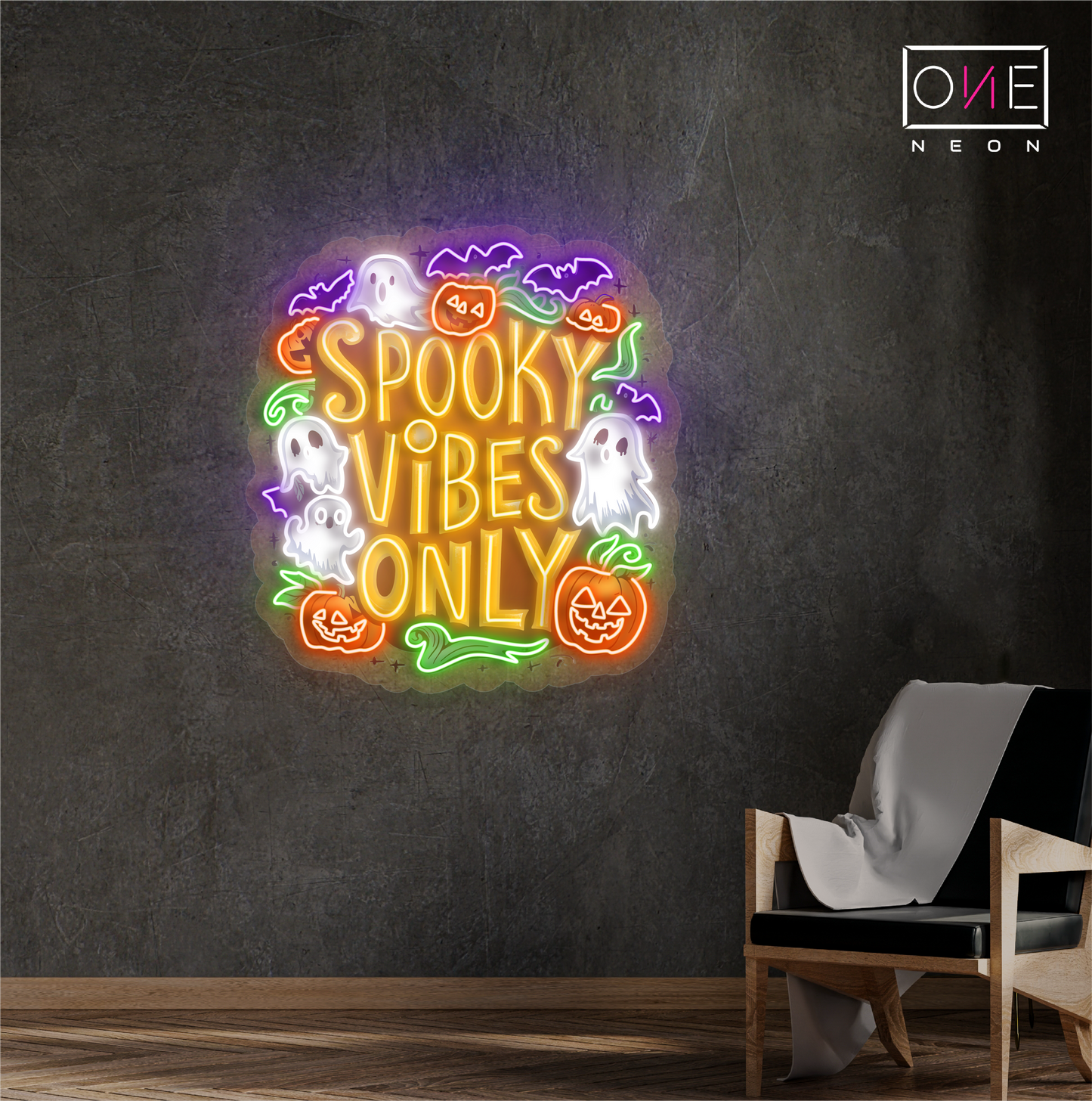 Spooky Vibes Only Artwork Led Neon Sign