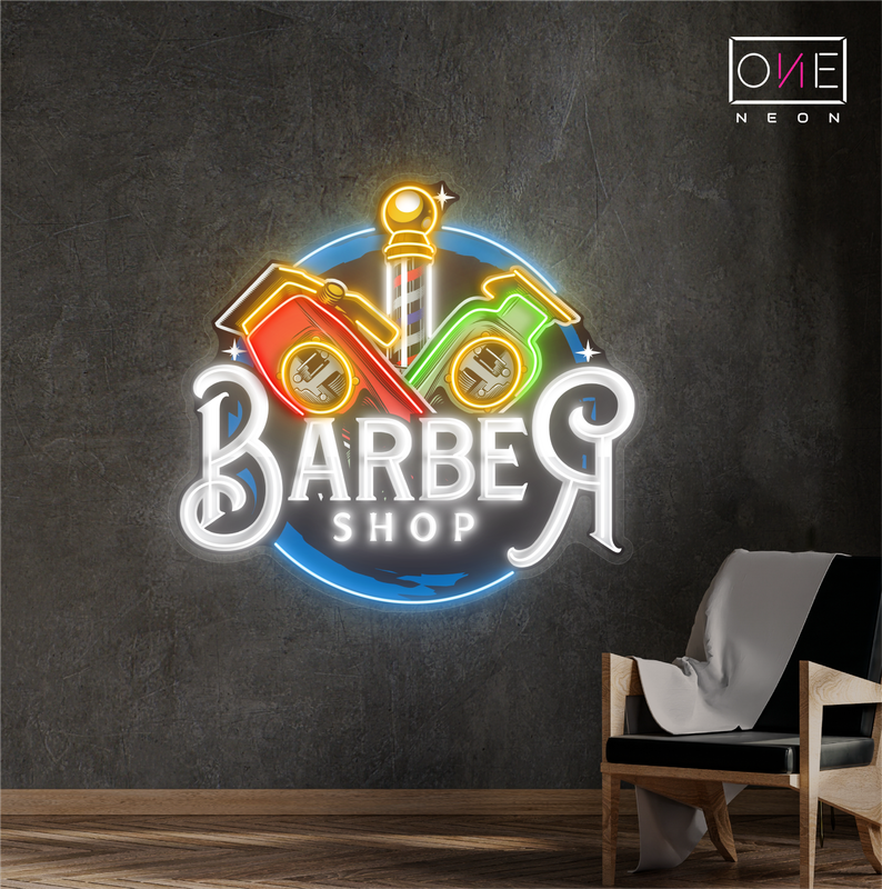 Classic Clippers Barber Artwork Led Neon Sign