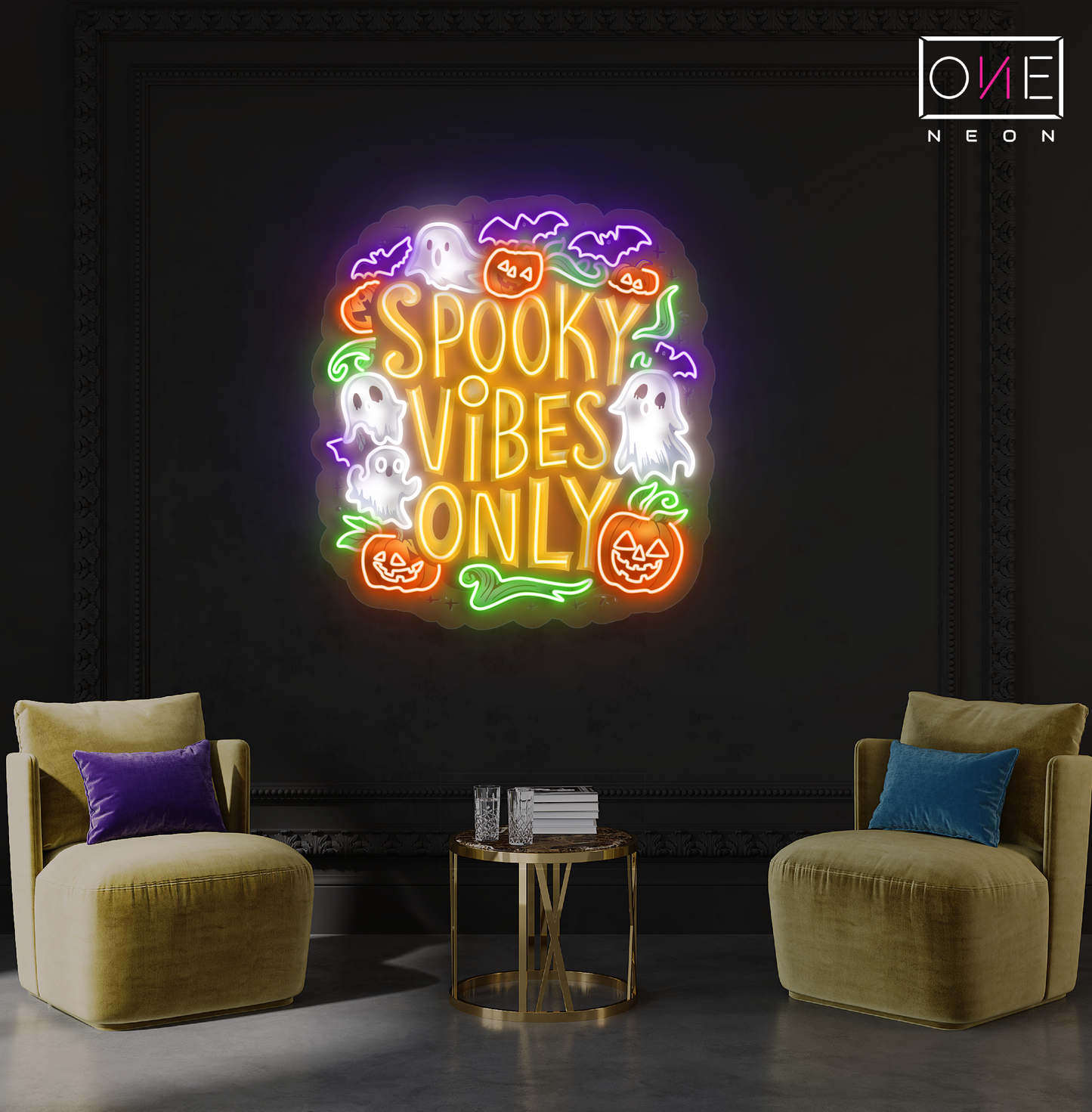 Spooky Vibes Only Artwork Led Neon Sign