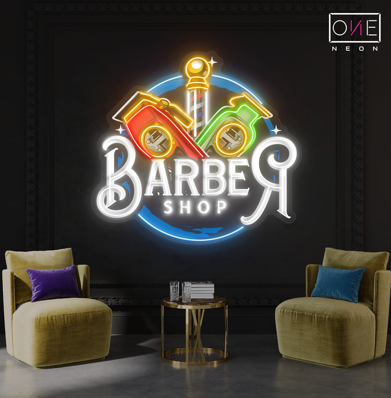 Classic Clippers Barber Artwork Led Neon Sign