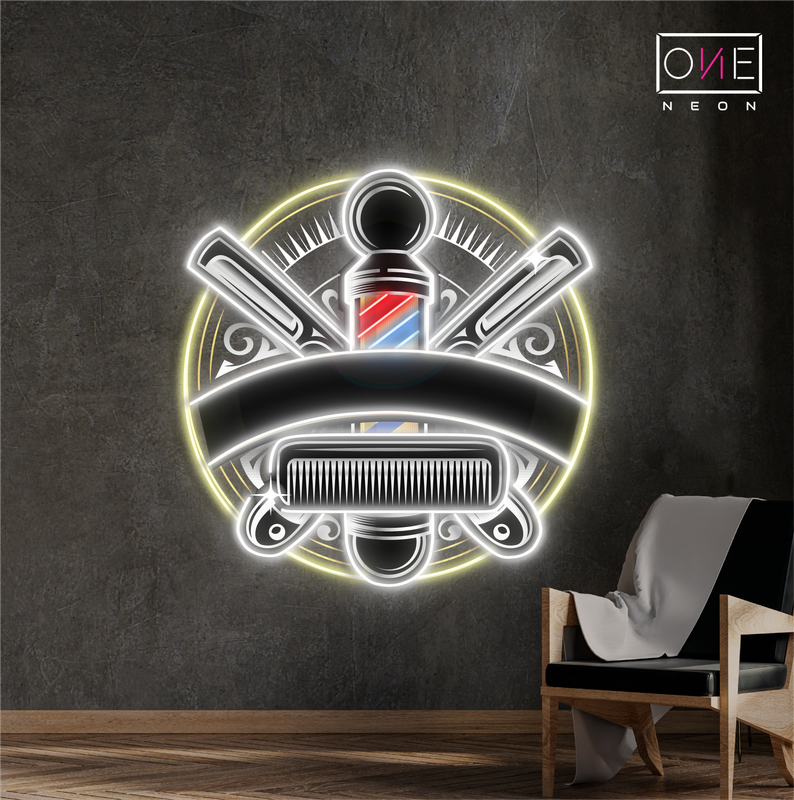 Timeless Barber Craft Artwork Led Neon Sign