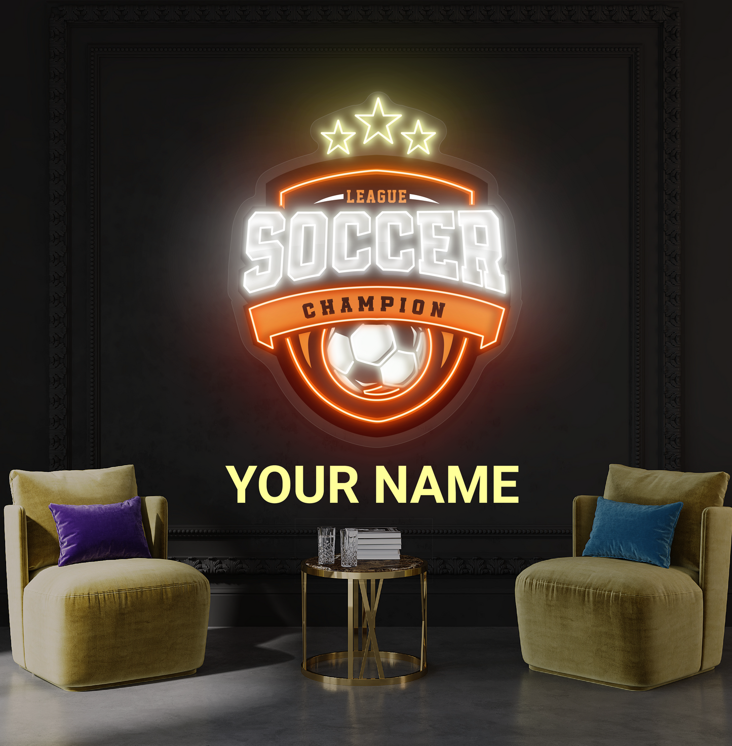 Soccer Champion Artwork Led Neon Sign