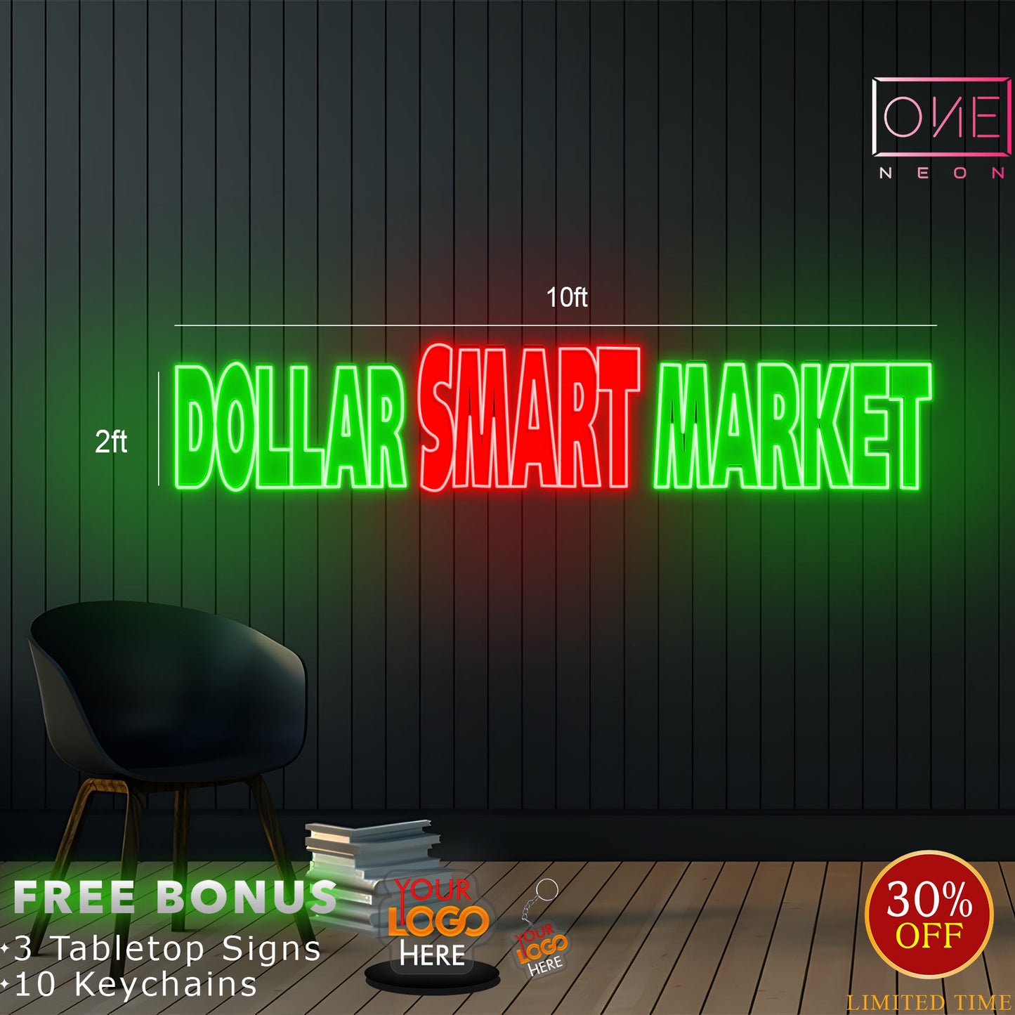 DOLLAR SMART MARKET | Led Neon Signs (OUTDOOR)