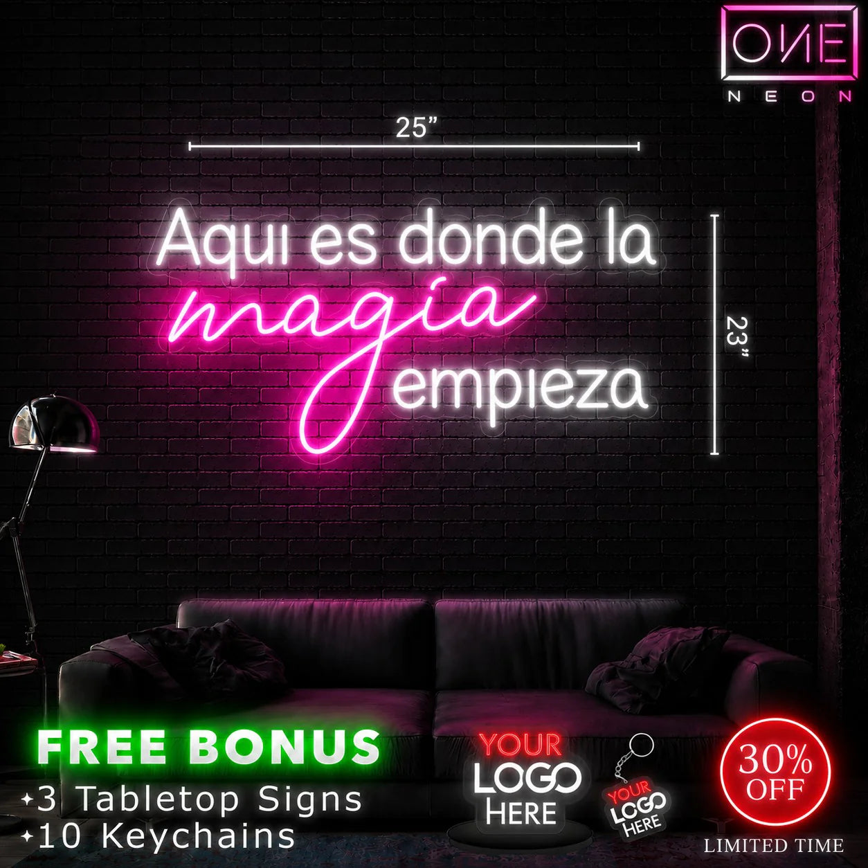Aqui es donde la magia empieza | LED Neon Sign