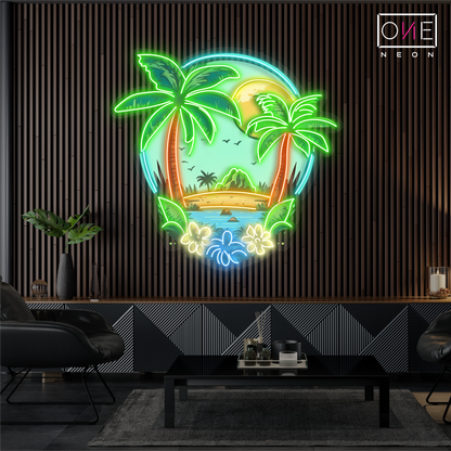 Tropical Sunset Artwork Led Neon Sign