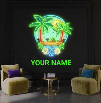 Tropical Sunset Artwork Led Neon Sign