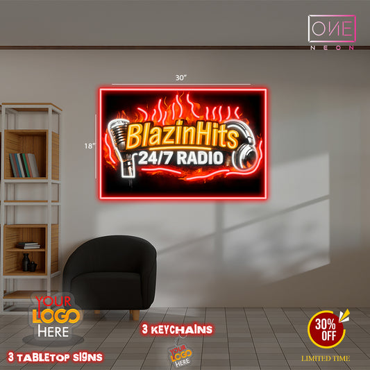 BlazinHits 24/7 Radio| Led Neon Sign