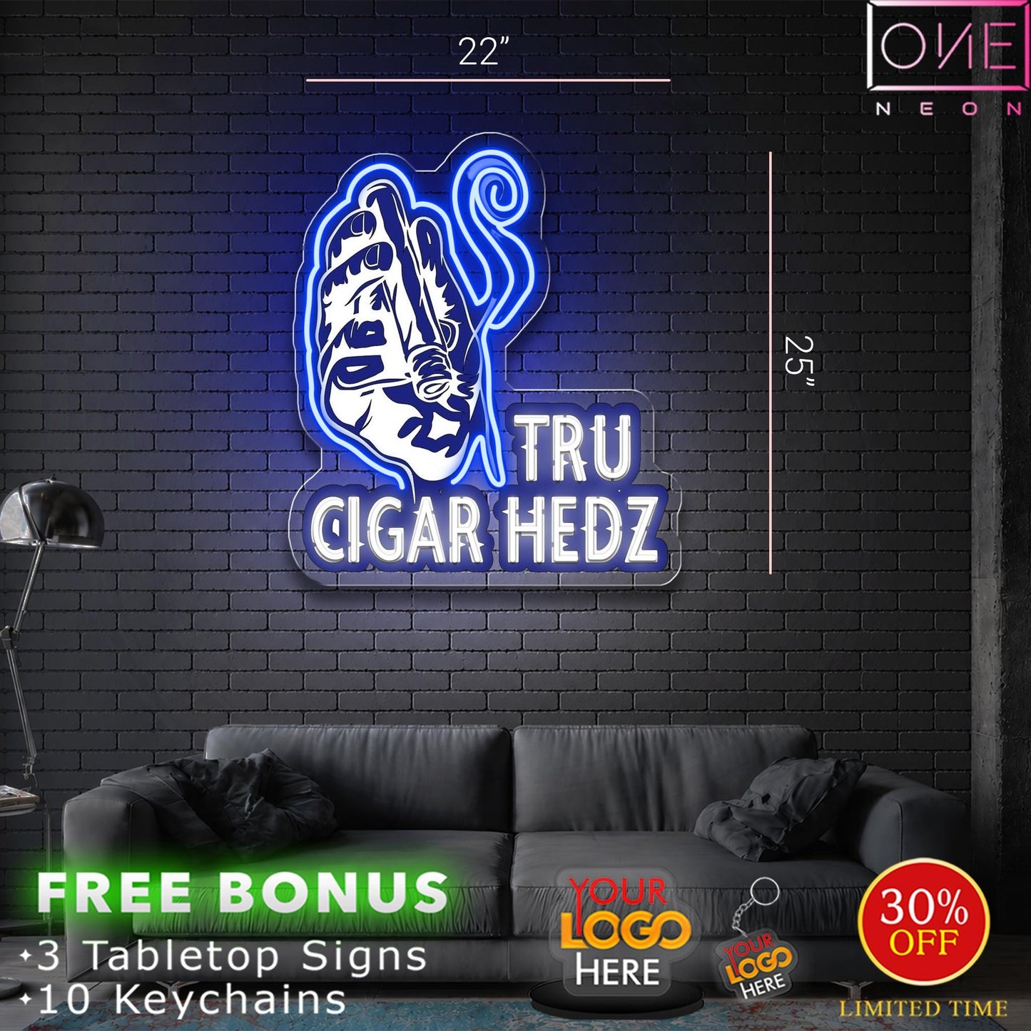 TRU CIGAR HEDZ | LED Neon Sign (RGB)
