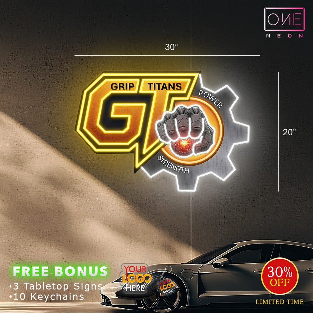 GRIP TITANS POWER STRENGTH| Led Neon Sign