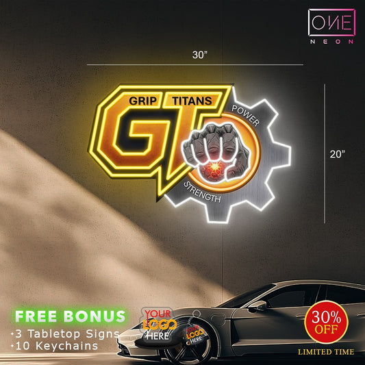 GRIP TITANS POWER STRENGTH| Led Neon Sign
