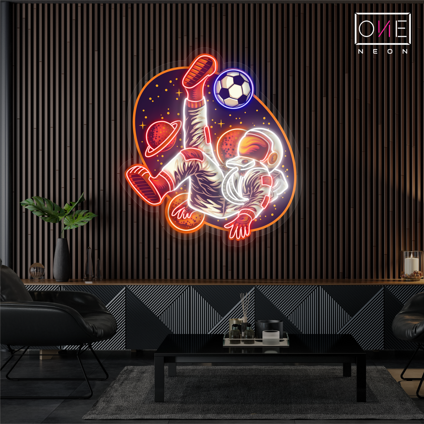 Astronaut Soccer Artwork Led Neon Sign