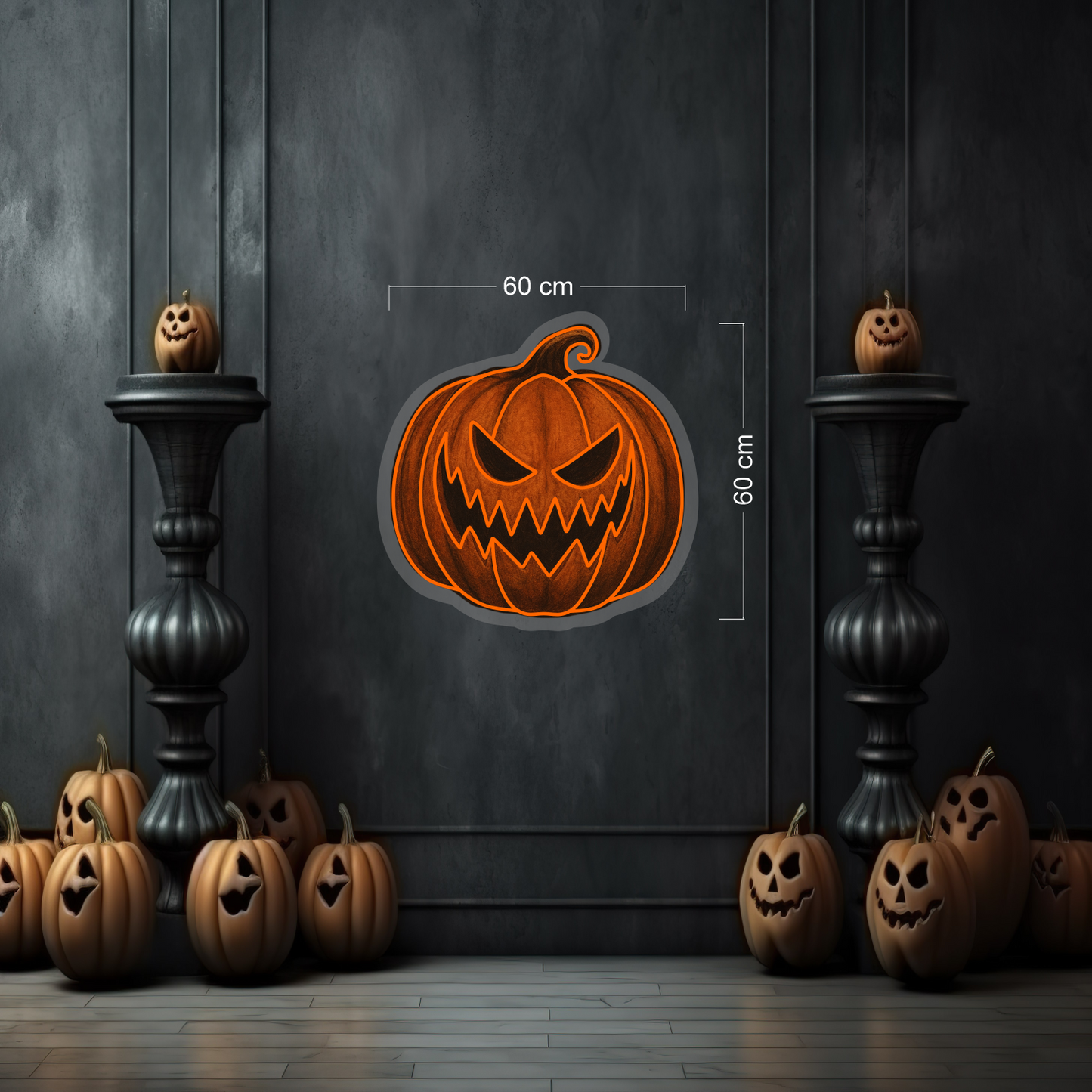 Scary Pumpkin LED Neon Sign