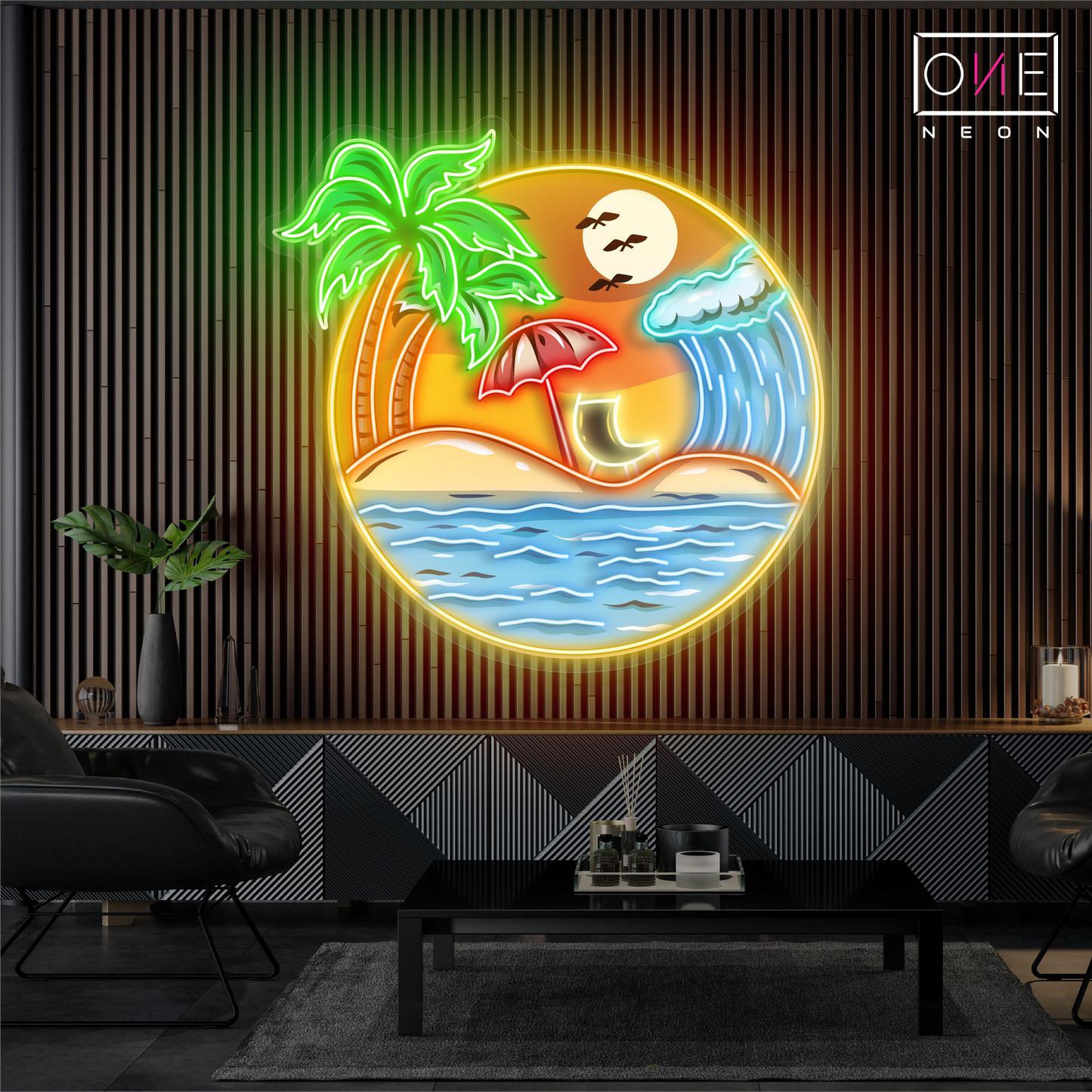 Sunset Paradise Artwork Led Neon Sign