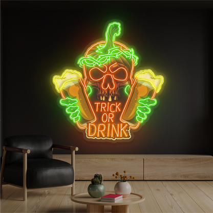 Trick Or Drink Artwork Led Neon Sign