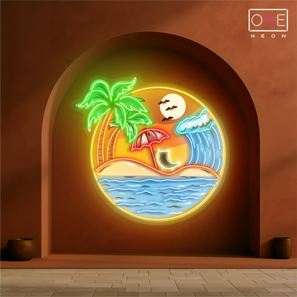 Sunset Paradise Artwork Led Neon Sign