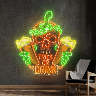 Trick Or Drink Artwork Led Neon Sign