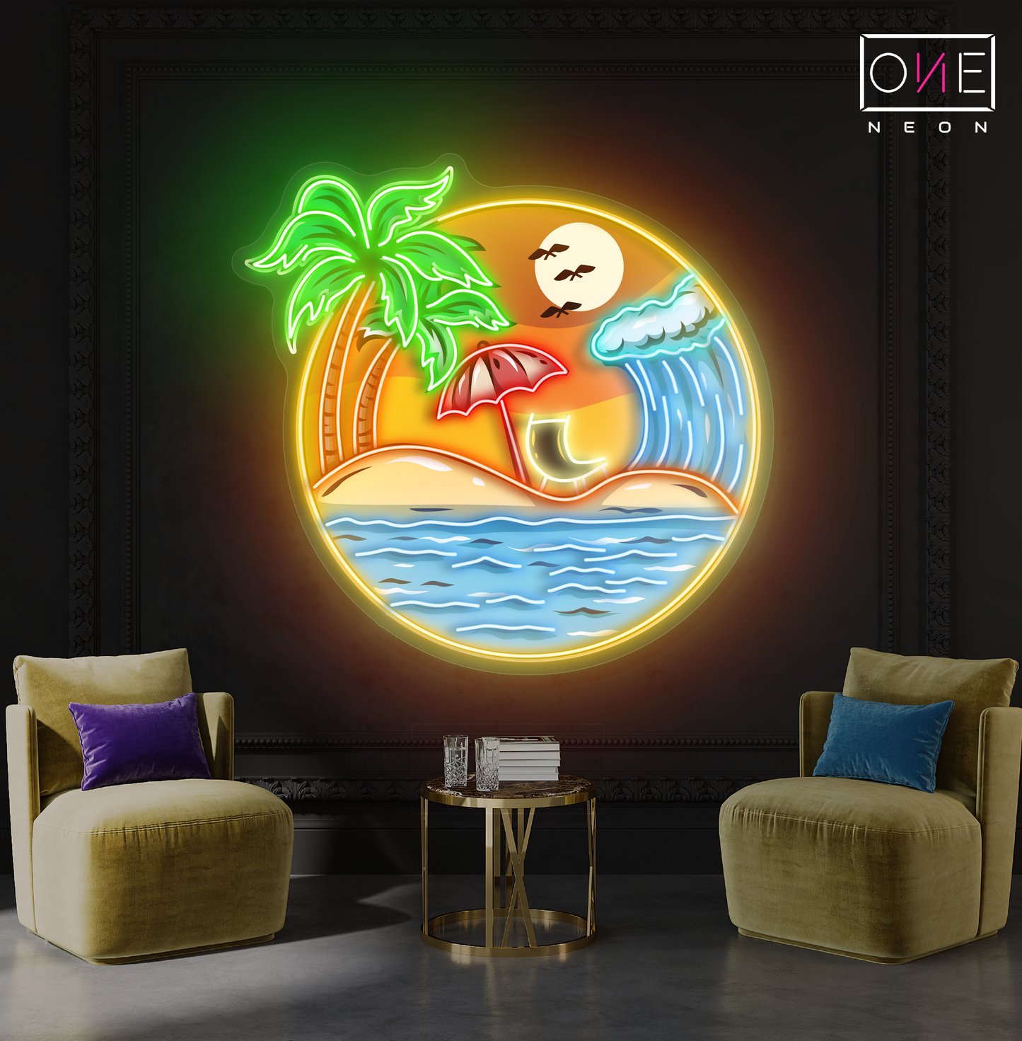 Sunset Paradise Artwork Led Neon Sign