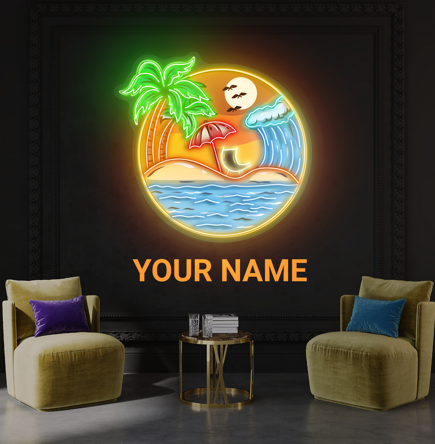 Sunset Paradise Artwork Led Neon Sign