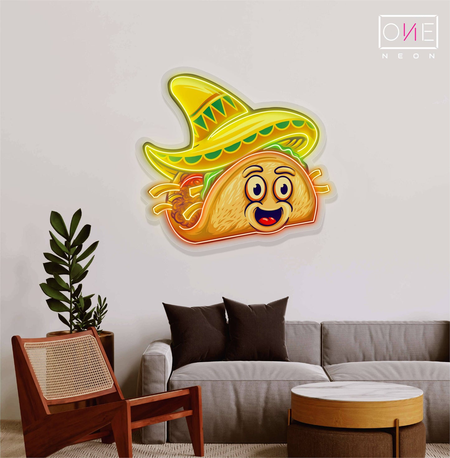 Cute Delicious Tacos Artwork Led Neon Sign