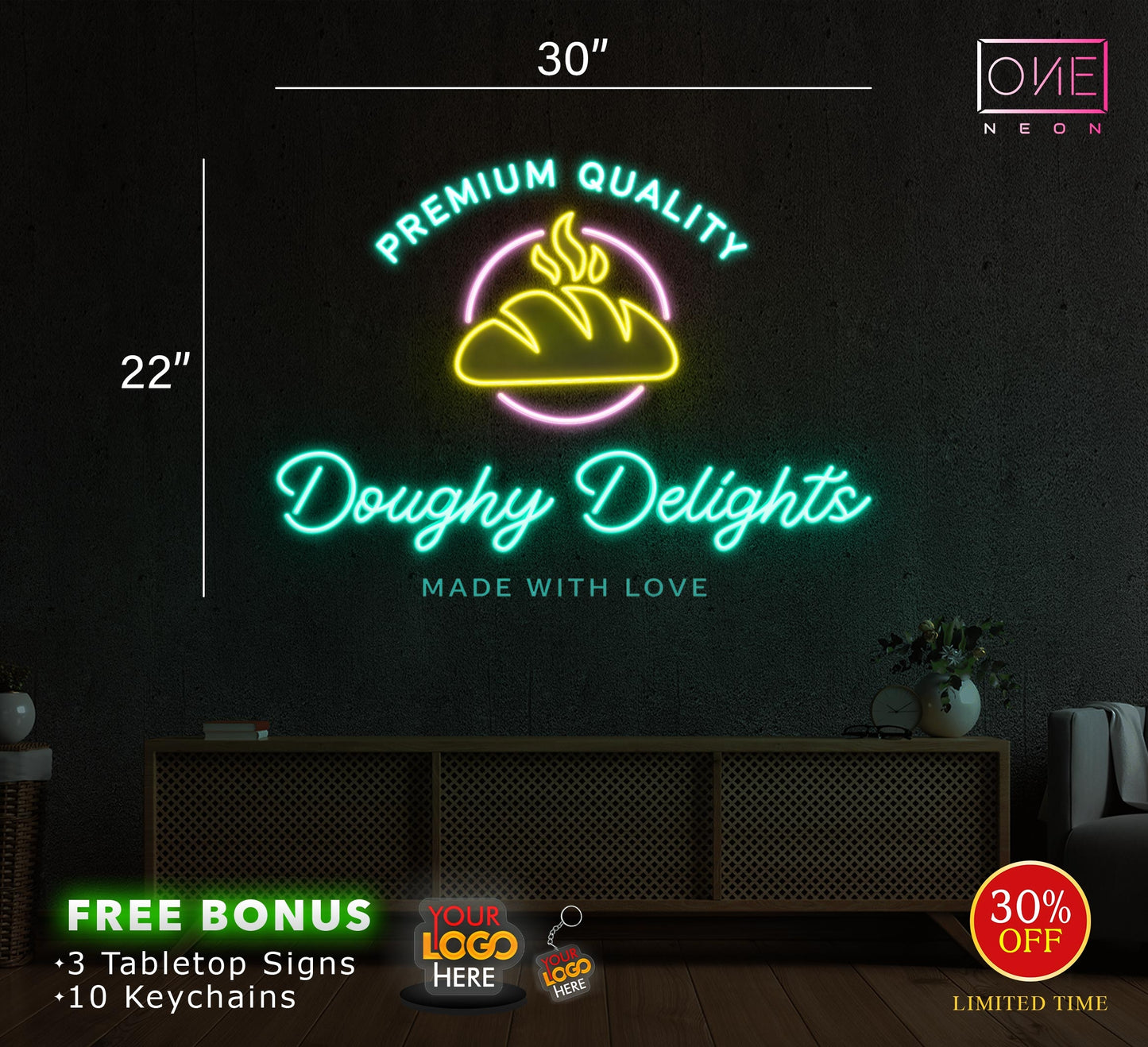 Premium Quality Doughy Delights | Led Neon Sign