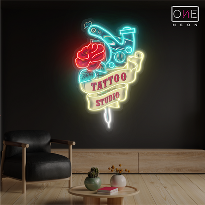 Tattoo Rose Artwork Led Neon Sign