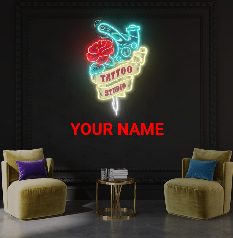 Tattoo Rose Artwork Led Neon Sign